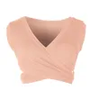 Sexy Tank Women Crop Top Scollo a V Basic Short Canotta Bianco Nero Summer Stretch Tees Buon tessuto 220316