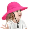 Sommar baby hink hatt ren färg rosa vitt grått ljus andas mesh solskyddsmedel med kappa för flickor och pojkar