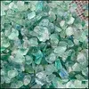 Loose Gemstones Jewelry Irregar Natural Green Crystal Stone For Handmade Pendant Necklaces Keychains Making Access Dhd3J