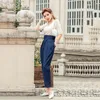 Pantaloni harem da donna stile coreano Chic OL pantaloni dritti a vita alta in seta Primavera Estate moda casual Streetwear 220325