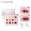 FOCALLURE Palette de fards à paupières 12 nuances #RomanticBloom Jasmin Poudre fine et lisse pressée Maquillage ombre à paupières scintillante mate 220525