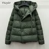 Fitaylor Winter 90％Ultra Light White Duck Down Jacket Women Short down Coat Parkas Hooded Parkas暖かい女性の雪のアウトウェア201127