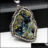Подвесные ожерелья агрировать кристаллическое ожерелье в кластере IRREGAR Natural Stone Point Diamond Colorf Diy J Yydhhome Drop Deliver 202 yydhhome dhfu6