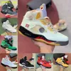 Jumpman What The 5s High Scarpe da basket Uomo Sail Stealth 2.0 Raging Bull Red TOP 3 Oreo Hyper Royal JORDN 5 Oregon OFF Ducks Ice Blue