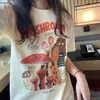 The Mushroom Cute Women's T Shirt Harajuku Vintage 80s 90s Bomull Kortärmad Kawaii Grafisk Rolig Tee Streetwear Kläder 220408