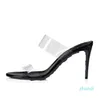 2022 Women Sapatos Designer de luxo Brand Sandals Summer Shumm Sofisticated Leather Heel High PVC MULES NADA NADA 85MM6902924