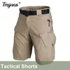 Summer Men Tactical Shorts Outdoor vandringshorts Vattentät snabb torrarbete Camo Kort byxa för jakt fiske militär shorts 220421