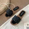 Slippers Summer 2022 Trend Wirded Women Flat Outdoor Weave Slides Rubber Sole Open Toe Beach Sandals Disual Ladies Shoesslippers