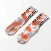 2022 İlkbahar ve Yaz Yeni Tie Boyalı Yoga Çoraplar Profesyonel Anti Slip Sıcak Satış Pilates Çorapları Orta Tüp Pamuk Zemin Sockb
