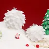 Decorações de árvore de Natal 8cm PETAL GLITTER GLITTER BOLA BALIA BRANCA BRANCO