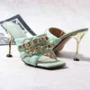 2021 frauen Hausschuhe 9,5 cm High Heels Sandalen Schuhe Weiblichen Sommer Damen Slipper Rutschen Maultiere Outdoor Casual Schuhe 220610