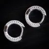 Hoop Huggie Silver Earrings 14k Yellow Gold MicroEncrusted Zircon For Women Charm Jewelry GiftHoop5329841
