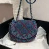 22SS Mini Blue Canvas Co Beach Flap Bag Classic Silver Straby Sprzęt Pleciony Crossbody Designer francuskie luksusowe torebki Kobiety powinny