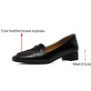 Women Dress Shoes Nieuwe Lederen Mode Slip-on Vrouwen Schoenen retro ondiepe pompen vierkante teen dikke hak handgemaakte schoen voor maat 34-42 220607