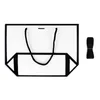 Emballage cadeau 5 pièces carton blanc cadre noir sac en papier pour la Promotion vêtements Portable fourre-tout emballage d'affaires sac cadeau