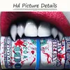 抽象女性の赤い唇を描くHDプリントとポスターキャンバスの現代の壁アート写真
