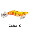 Nuevo caliente 6 colores 8.5 cm 7.5 g Jigs de calamar Señuelos de pesca de agua salada Señuelos de gambas de camarón Luminoso para sepia Kit de señuelos de pulpo 6 piezas / kit K1647