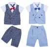 Nowy maluch Baby Boy Wedding Formal Suit Bowtie Gentleman Topspants Zestaw 04y AA2203167478090