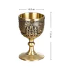 40ml Vintage Wine Chalice Goblet Metal Embossed Castle Wine Gothic Liquor Cup For Party Decoration Wedding Props Gift LX4662