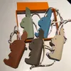 designer leather elephant rabbit pendant Bag Parts lychee pattern cowhide ornament car key chain bags decoration 100% cowhide Accessories set animal ornaments HBP