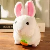 Simpatici giocattoli di peluche di simulazione bambola coniglio tirare la corda coda in movimento coniglietto criceto orologio farcito animale Decora divertimento bambini regali per bambini