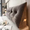 Removable Bedside Velet Cushion Triangular Bed Backrest Pillow Couple Soft Waist Sofa Cushion body wedge sleeping pillows 220406