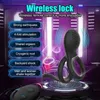 NXY Cockrings 10 Modos Modos Penis Vibrator Penis Ring Clitors Atraso ejaculação Casais G-Spot Gock Double Sex Toys for Men 220108