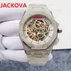 Su quadrante scheletrato cavo orologi meccanici automatici da uomo 42mm acciaio inossidabile 904L luminoso carica automatica 5tm polso impermeabile242N