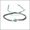 Bärade strängar armband smycken natursten justerbar flätad hartshänge vaxrep rispärlor för kvinnor och g dhgc8