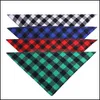 Other Dog Supplies Pet Home Garden Cat Plaid Triangle Bibs Scarf Double-Cotton Printing Kerchief Set For Medium Size Dogs Cats 2 Pcs Drop