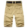 Militaire Camouflage Cargo Shorts Hommes D'été Pur Coton Plusieurs Poches Zipper Pantalon Armée Tactique Lâche Casual Salopette