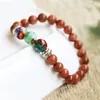 Pulseras con abalorios, pulsera de piedra Natural de 8mm, cuarzos, arenisca dorada, colorida para mujeres y hombres, joyería de meditación curativa Reiki, regalo