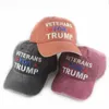 2024 US Election Veterans for Trump Presidential Hats TRUMP Washed Embroidered Adjustable Baseball Cap Inventory Wholesale