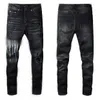 2022 nuovi jeans da uomo moda jeans a gamba sottile pantaloni da motociclista a cinque stelle pantaloni in denim con strisce di diamanti d'acqua in difficoltà taglia 29-40 di alta qualità