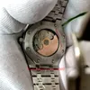 Montres-bracelets pour hommes de la série classique 41 mm cadran gris calendrier perpétuel montre bracelet en acier inoxydable montres pour hommes mécaniques transparentes automatiques pour hommes