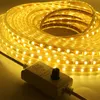 Remsor 1-25m 220V LED-ljusremsa Dimbara vattentäta flexibla lampor Utomhusdekor Diode Takträdgård 120LEDS/M EU Plugged