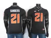 College Football Jersey 21 Barry Sanders 2019 Rare Oklahoma State Jerseys Black White Orange Jersey 150TH