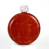 Aço inoxidável diamante frasco de quadril madeira grão redondo senhoras portáteis mini garrafa de vinho com strass tampa bbf14360