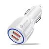 Dual Ports Charging USB Fast Quick Charge QC3.0 3.1A 2 USB Car Charger for iPhone Samsung Lg IOS Android Phone Universal