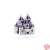 925 Argent Fit Pandora Charme 925 Bracelet Princesse Château ensemble de breloques Pendentif DIY Fine Perles Bijoux