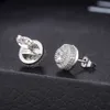 Mens Hip Hop Earrings Jewelry Gold Silver Iced Out CZ Stone Stud Earrings