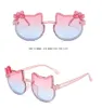 été garçon filles lunettes de soleil de mode en plein air lunettes de soleil chaton et enfant verre de vélo Jell-o enfants mignons ornent des lunettes de soleil lunettes de soleil colorées deux oreilles lunettes pour enfants