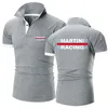 Polos pour hommes Été Martini Racing Impression CotonCouleur unie Décontracté Manches courtes Slim Respirant Mode ChemisesHautsHommes HommesHommes