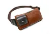 Vintage cuir hommes bandoulière poitrine sac sac à main hanche Sport voyage en plein air Fanny Pack téléphone argent pour Bolso 220610