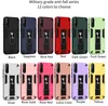 Coques de téléphone pour Samsung S10 S11 NOTE 10 NOTE 20 A10 A20 A30 A50 A70 avec support de voiture incassable en TPUPC Housse de protection multi-matériaux super anti-chute pour appareil photo