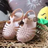 여름 아이 아기 샌들 어린이 소년 소녀 젤리 비치 신발 중공 유아 유아 로마 샌들 크기 14-19