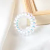 Cute Mermaid Color Telephone Wire Elastic Ponytail Holder Women Designer Headband Pearlescent Color Hair Ring Rope Accessories