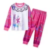 Girl Encanto Pajamas Children Blue Pink Mirabel Print Long Sleeve Tops and Pants 2 Pcs Outfit KidsCasual Sleepwear Clothing Set G220428