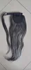 Capelli grigi bagnati e ondulati intrecciano coda di cavallo parrucchino grigio argento avvolge capelli umani coda di cavallo coda di pesce acconciatura afro-americana sale naturale pepe 1 pz 120 g