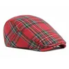 Berretti Plaid Estate Berretto di edera Retro Uomo Cappello da ragazzo Vintage Becco d'anatra con visiera Gatsbay Piatto Traspirante Pittore Boina Visiera DropshipBerets